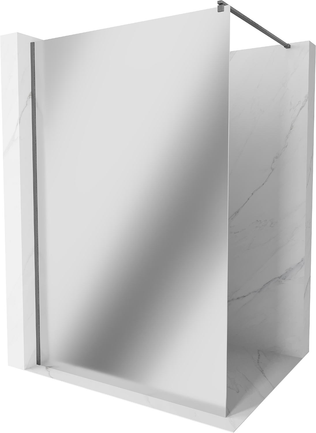 Mexen Kioto ścianka prysznicowa Walk-in 70 x 200 cm, lustro 8 mm, gun gray szczotkowany - 800-070-101-66-50